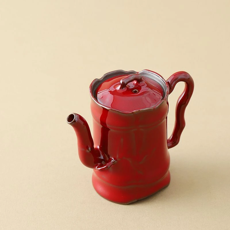 庄垂仁手作郎红竹节壶复古宫廷家用茶壶