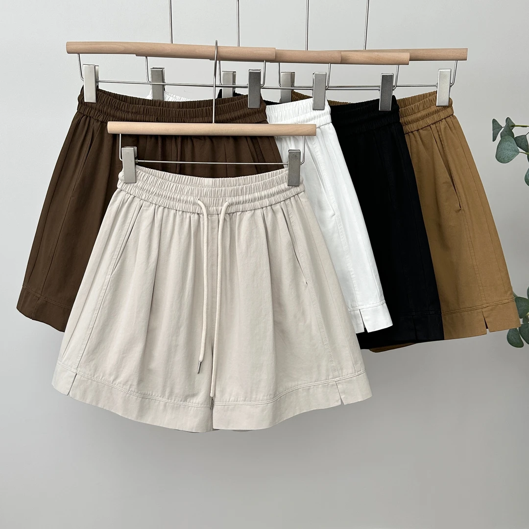 2025夏季新款阔腿五分裤女韩版休闲宽松大码百搭高腰显瘦短裤