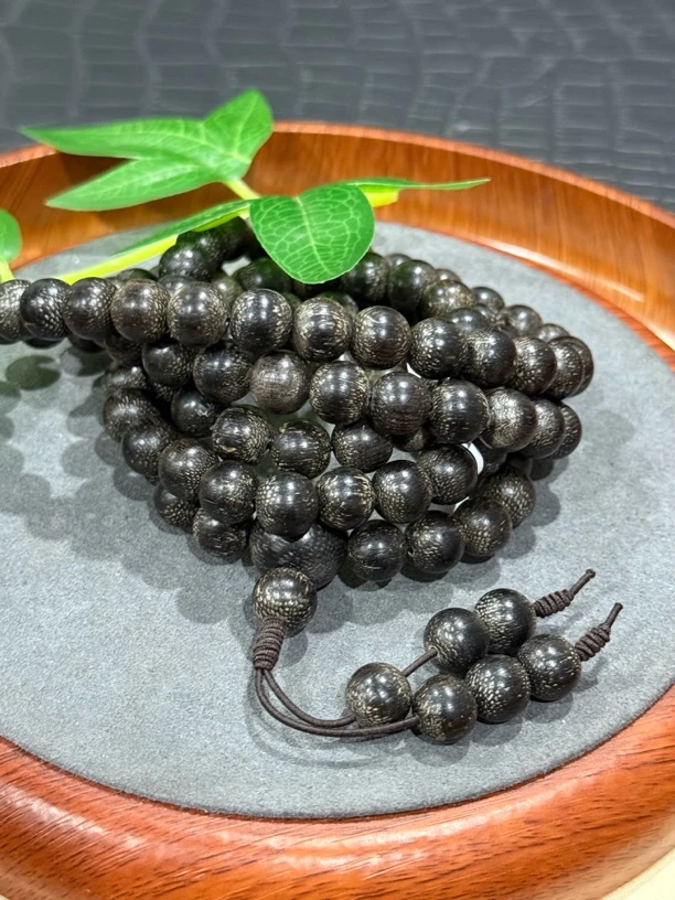 净庒阁文玩S102文莱沉香108脖挂10mm