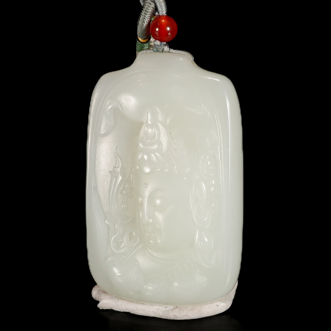 LOT.042羊脂白玉人物牌/X78