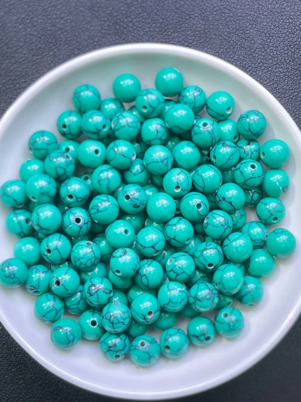 天然珠宝玉石 绿色散珠Y1651 4MM 108颗（赠弹力绳）