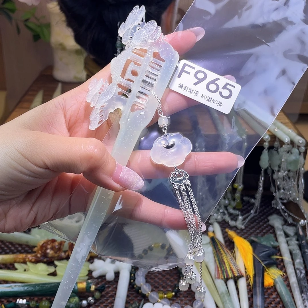 蛇纹石玉发饰合金K****a