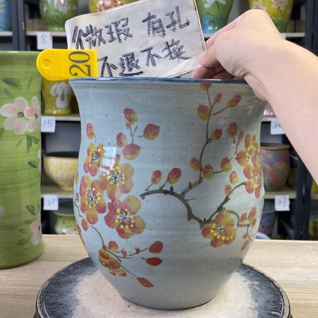 景德镇手工手绘陶瓷花盆