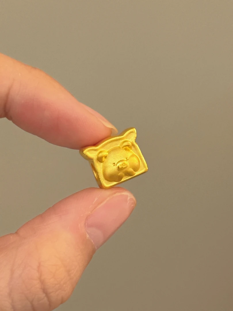 贝贝黄金 足金999 福字吐司猪 素金 转运珠 102