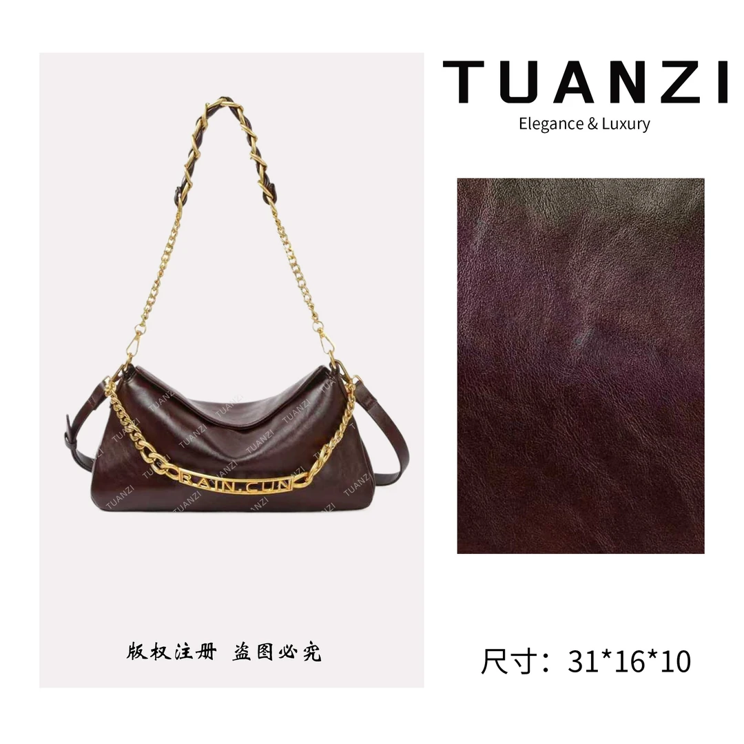 TUANZI【高端玩家】秋冬新款原创设计单肩腋下包 BF-66603-深棕色