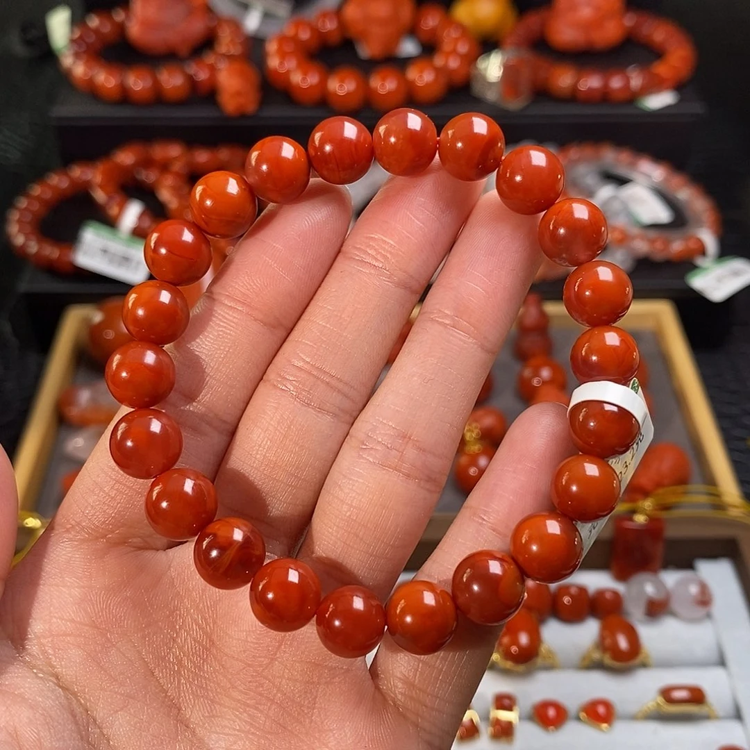 南红玛瑙未镶嵌四川凉山瓦西手串9mm