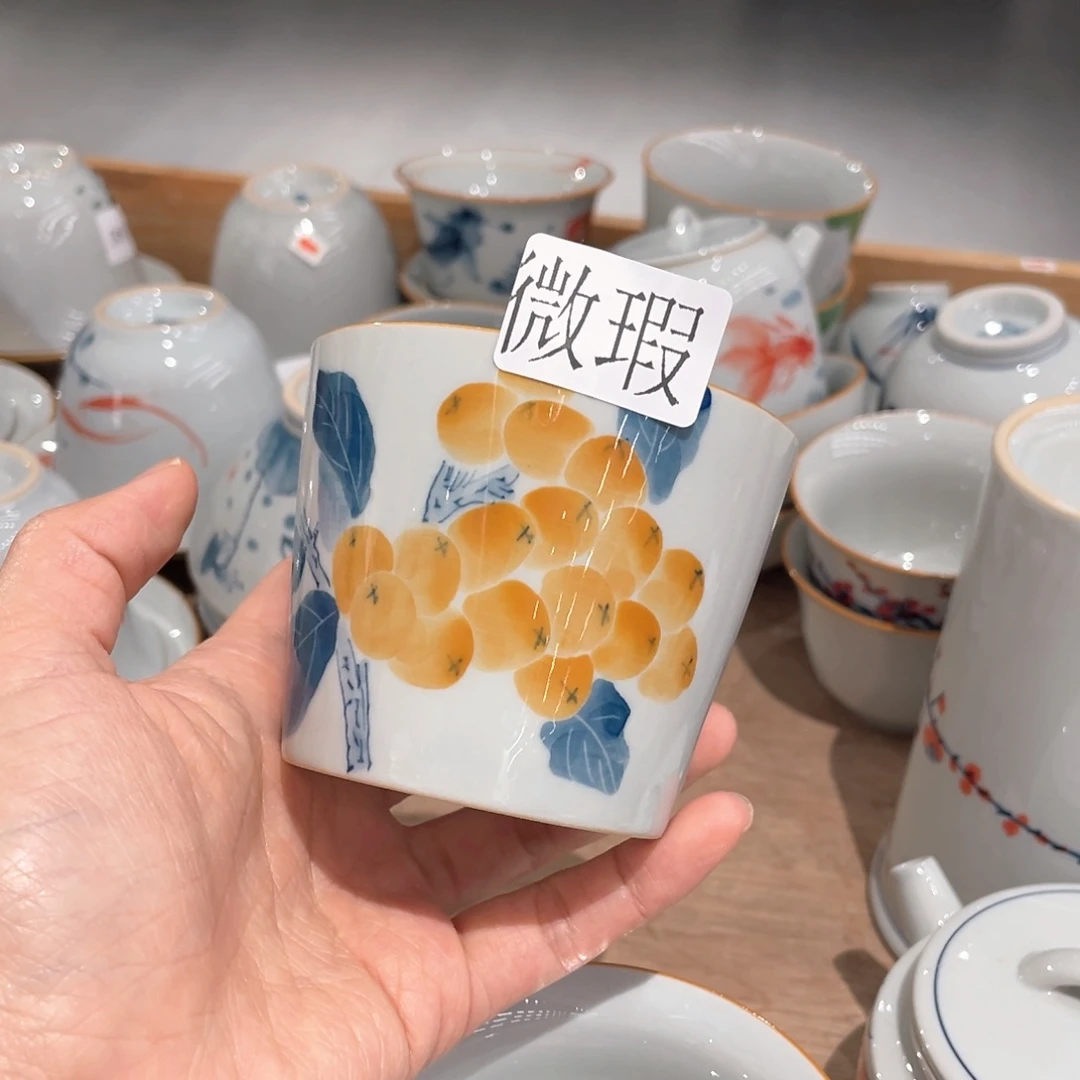 釉下彩纯手绘有瑕