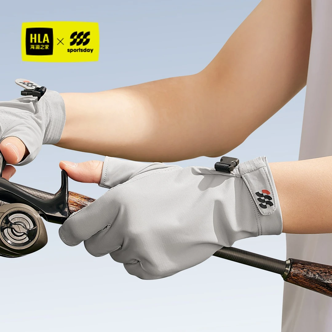 海澜之家防晒手套春夏出行钓鱼遮阳防晒手套骑行防紫外线可触屏AD