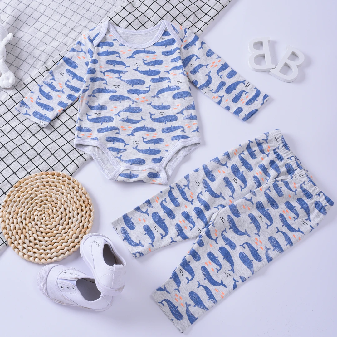 包屁衣长袖套装纯棉四季款