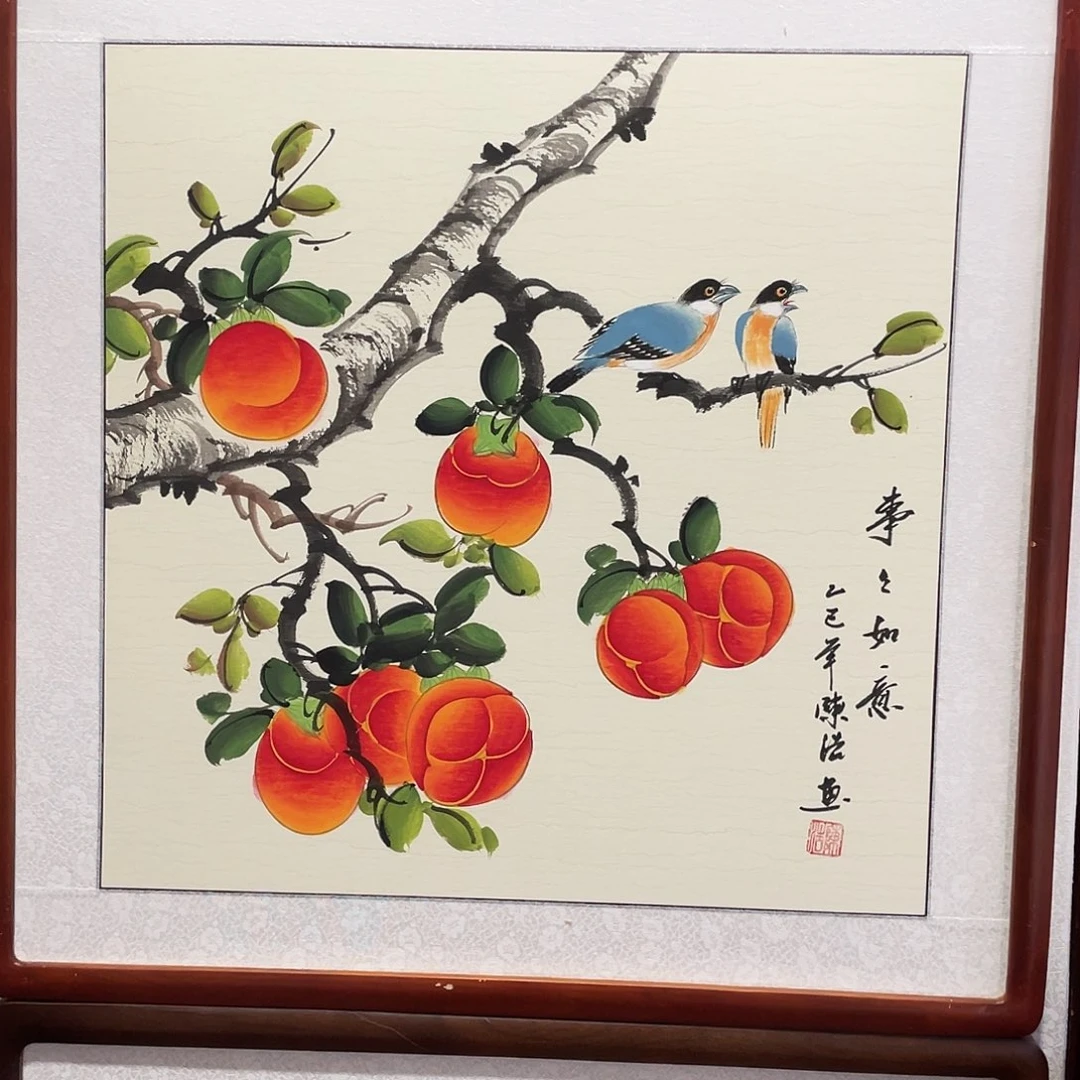 郭***虹国画带框尺寸63*63厘米