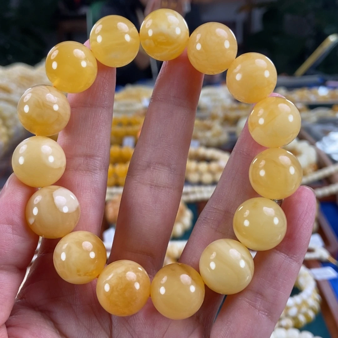 琥珀未镶嵌珠宝奇石15圆珠32.16