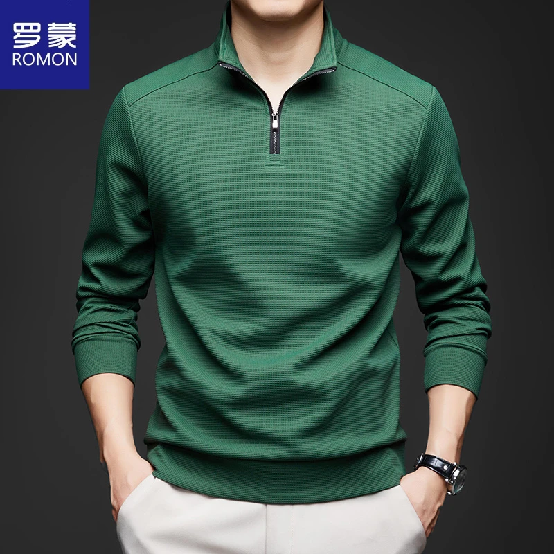 罗蒙春秋季新款拉链立领卫衣男士潮休闲薄款宽松上衣百搭长袖T恤