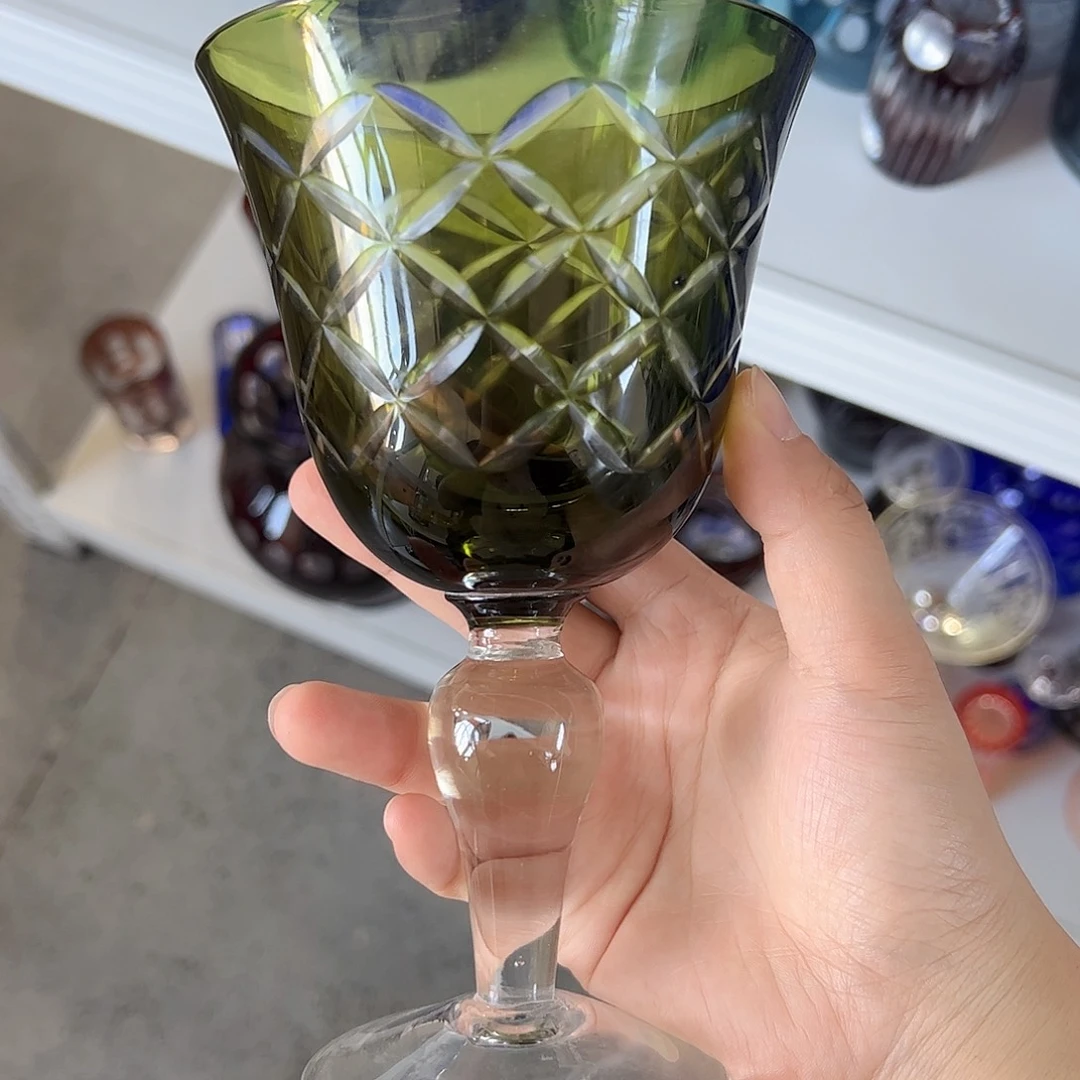 水晶玻璃高脚款微瑕一个