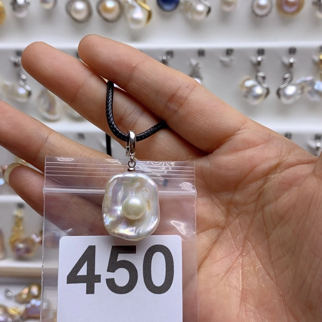 淡水珍珠颈饰银S925镶嵌450
