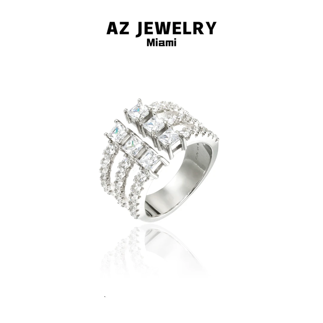 ANNA ZUCKERMAN 925银合成锆石戒指 Q时尚轻奢满镶百搭戒指R0119