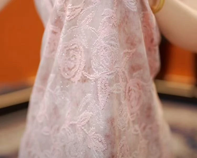 （送腰带）杭州原版正品2025年夏季新款显白显瘦玲珑粉连衣