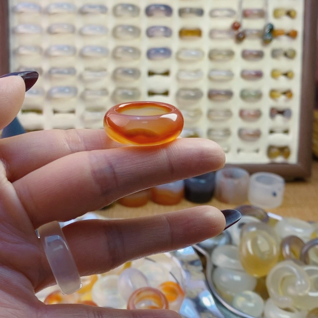 玛瑙/玉髓戒指未镶嵌雨*后