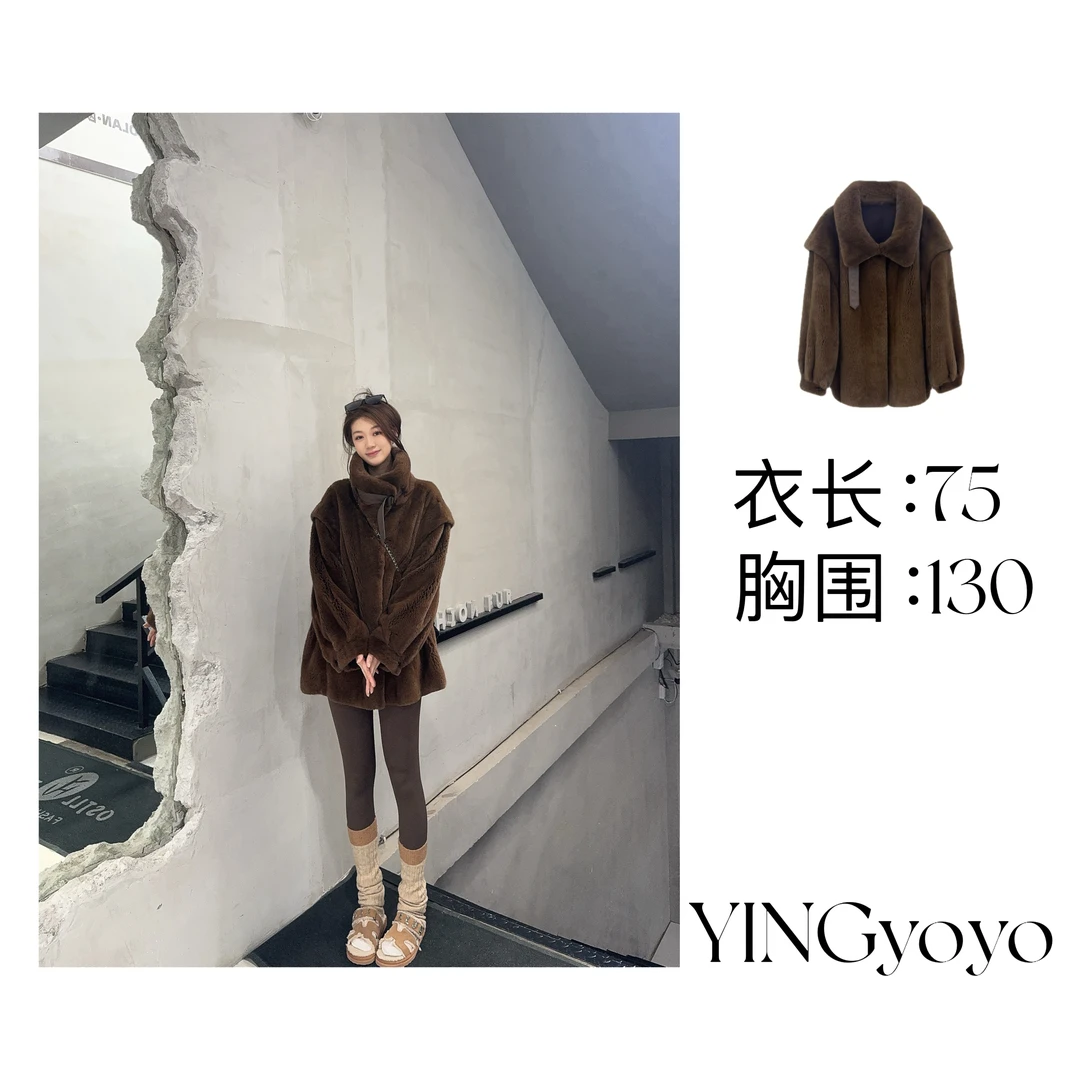 【YINGYOYO】影哥「时空穿梭」经典百搭水貂天鹅绒进口水貂整貂24068A