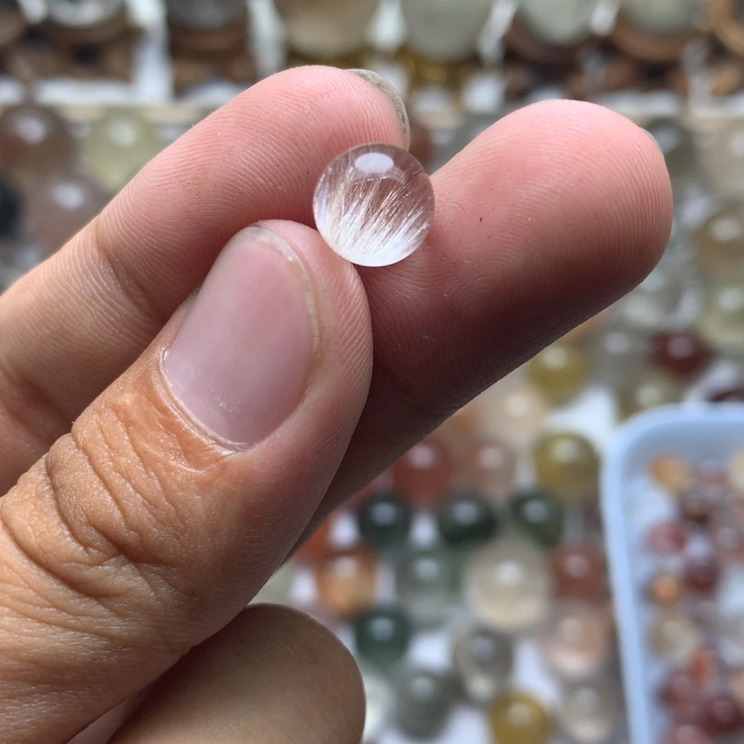 北***挽水晶珠宝半成品未镶嵌兔毛球
