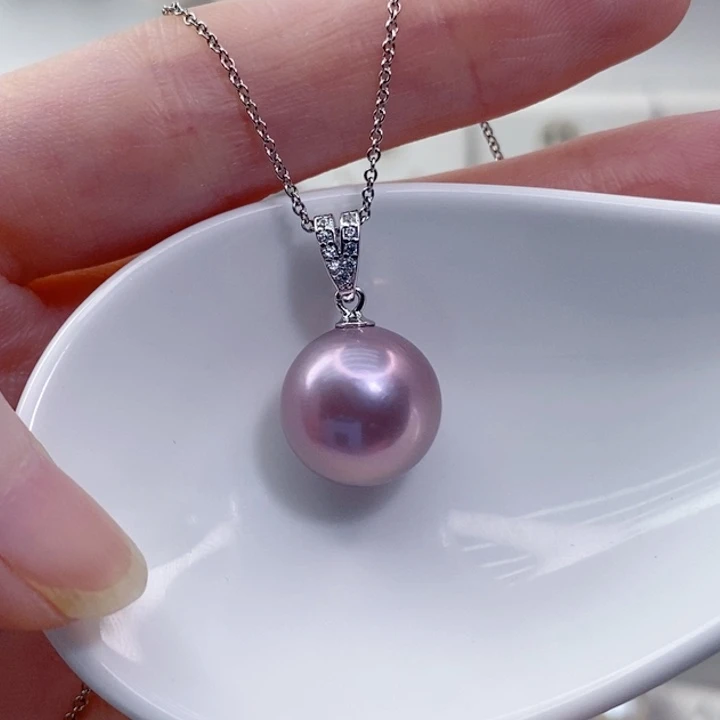 银S925镶嵌颈饰淡水珍珠A