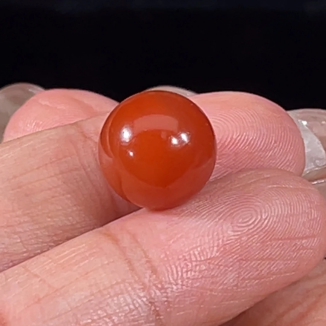 南红玛瑙未镶嵌大黑洞圆珠11.9mm不退换