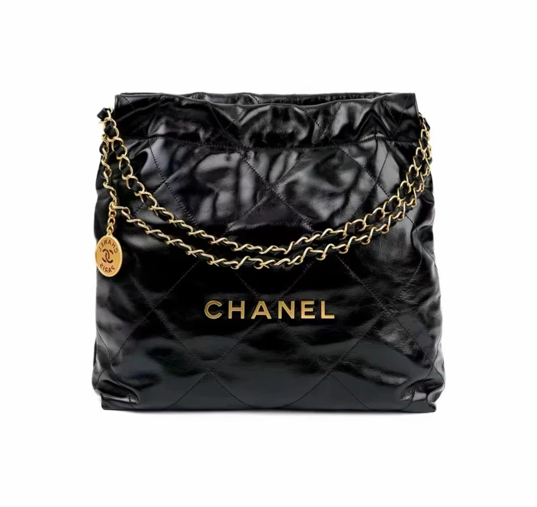 未使用 Chanel/香奈儿 香奈儿22bag黑金小号单肩斜挎包