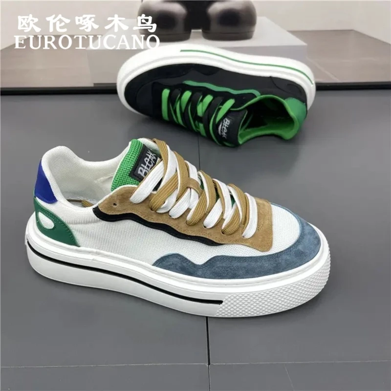 欧伦啄木鸟EUROTUCANO男鞋冬季男士开车专用鞋子男款透气网面鞋