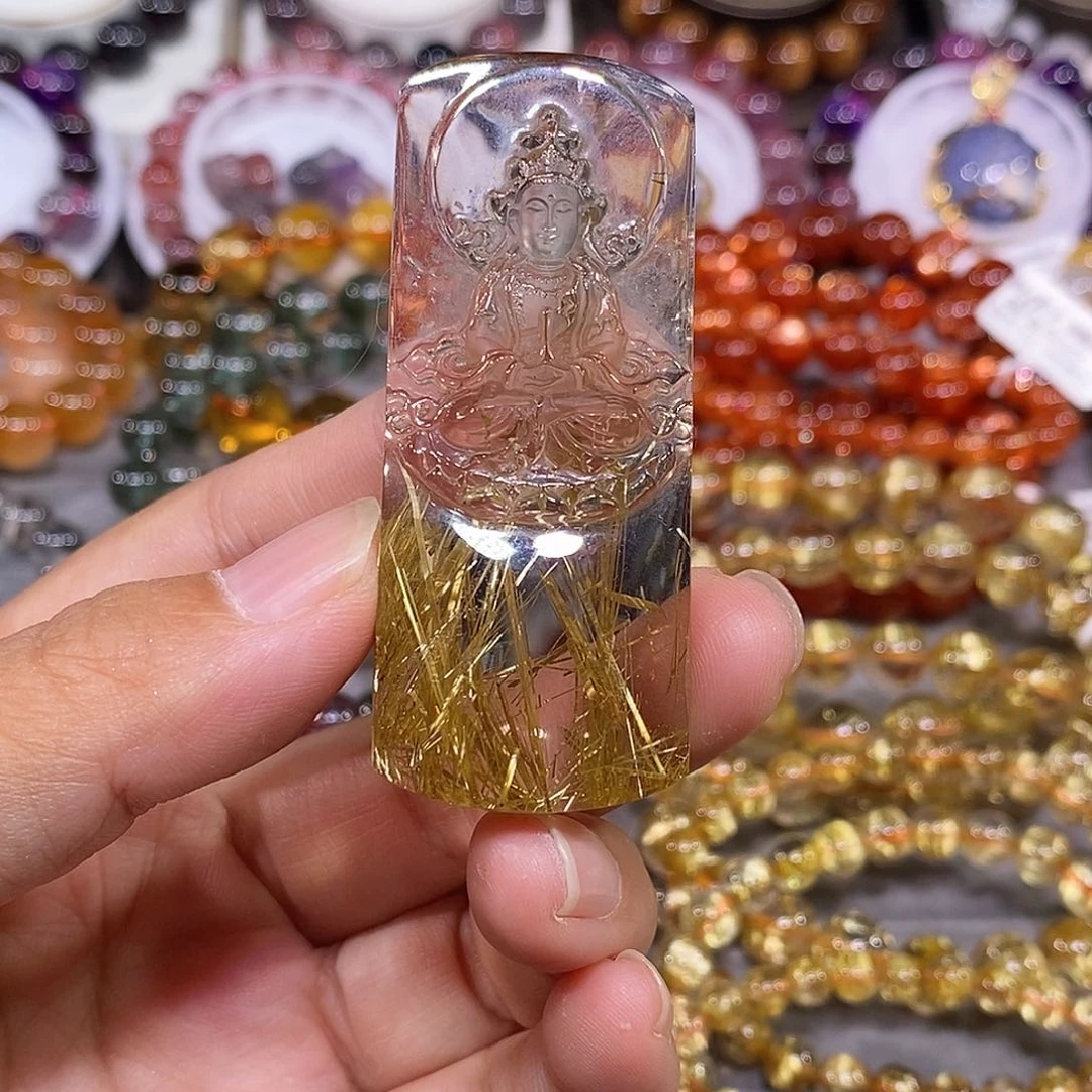 吊坠(赠链)未镶嵌水晶金钛晶