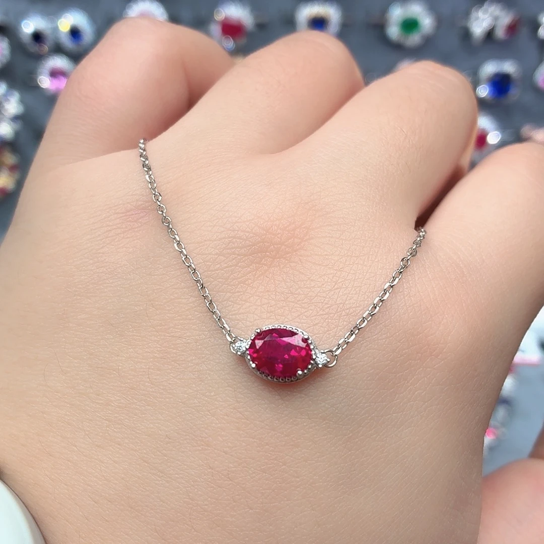 925银培育卢比莱色宝石特价