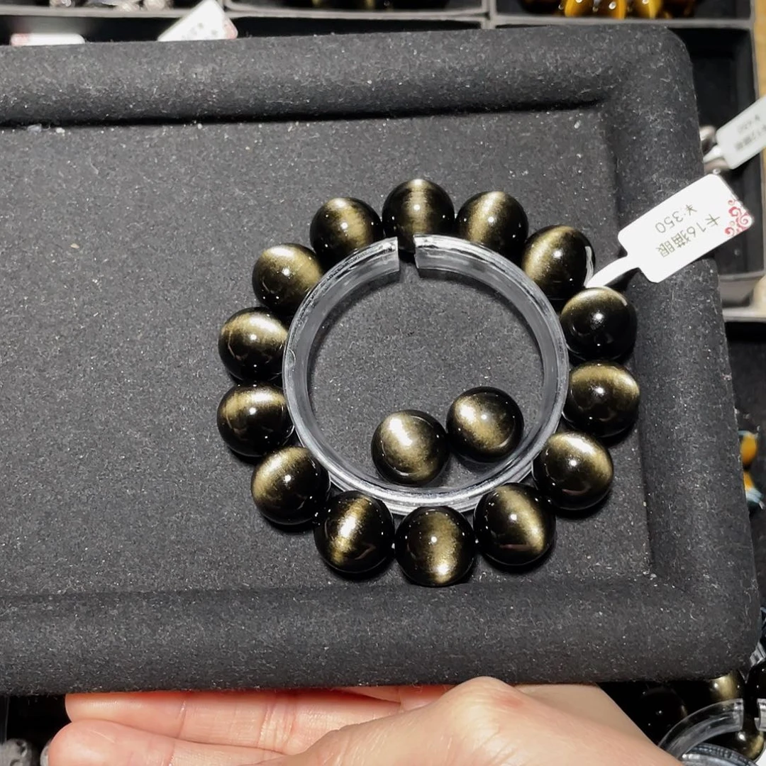 雾***寒黑曜岩未镶嵌手链