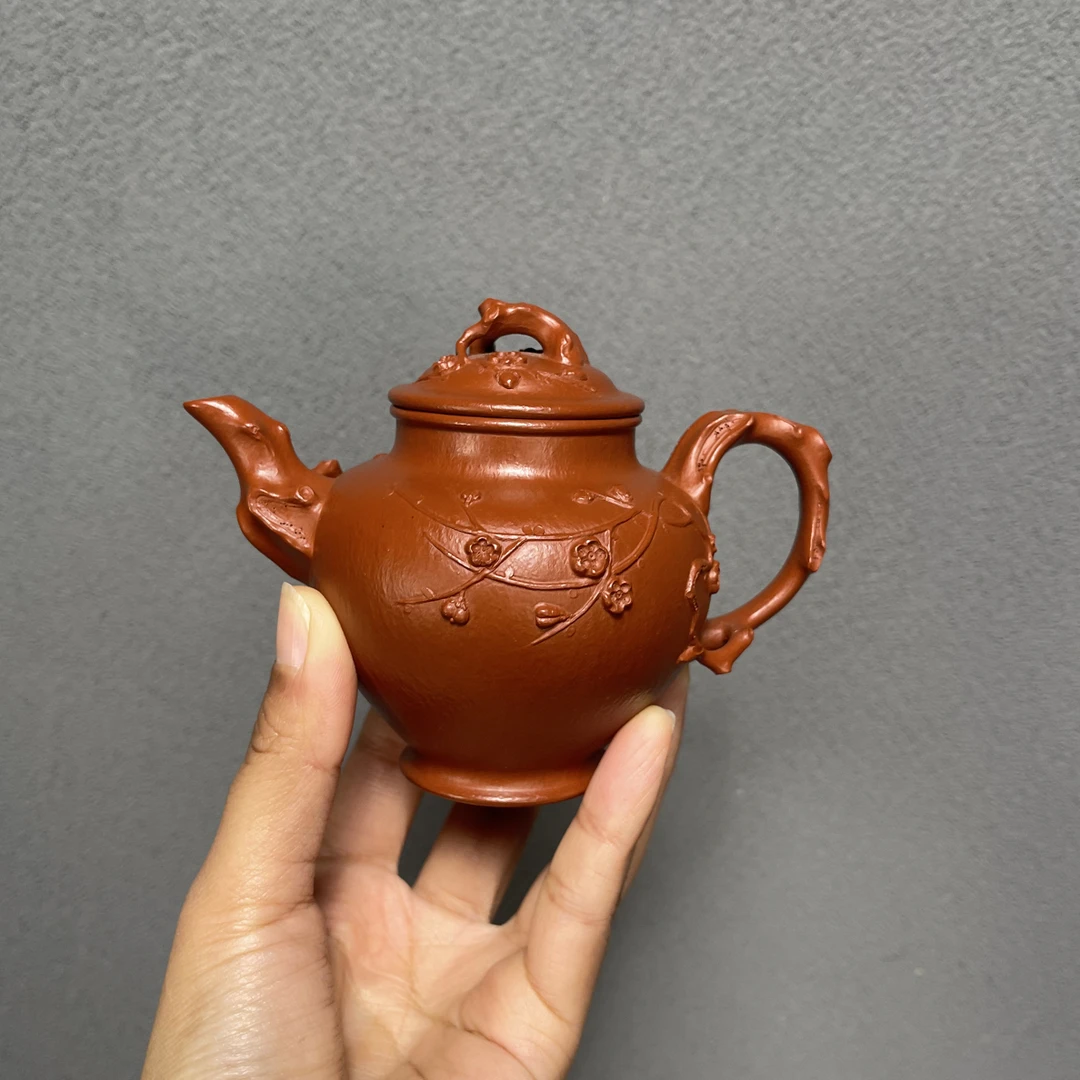 全手工·粗砂朱泥，精工［梅报春］160cc