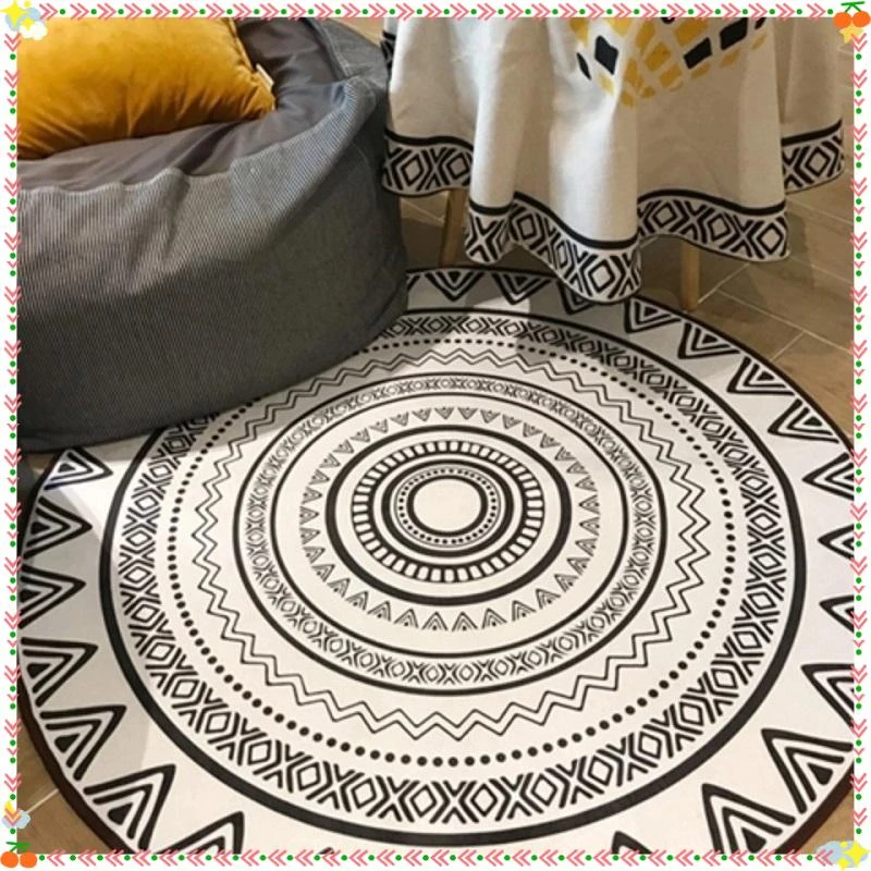 时尚北欧吊篮电脑椅圆形地毯客厅卧室床边地垫梳妆台耐脏垫D782