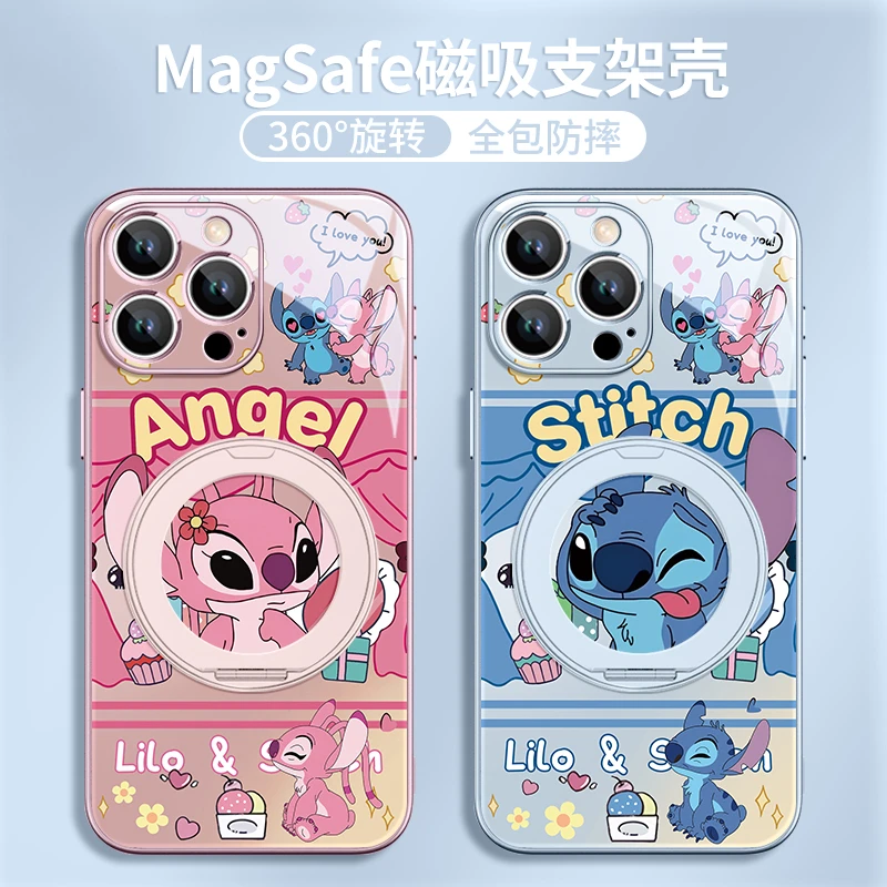 史迪仔适用苹果15p磁吸手机壳16安琪华为mate70/60情侣支架pura70