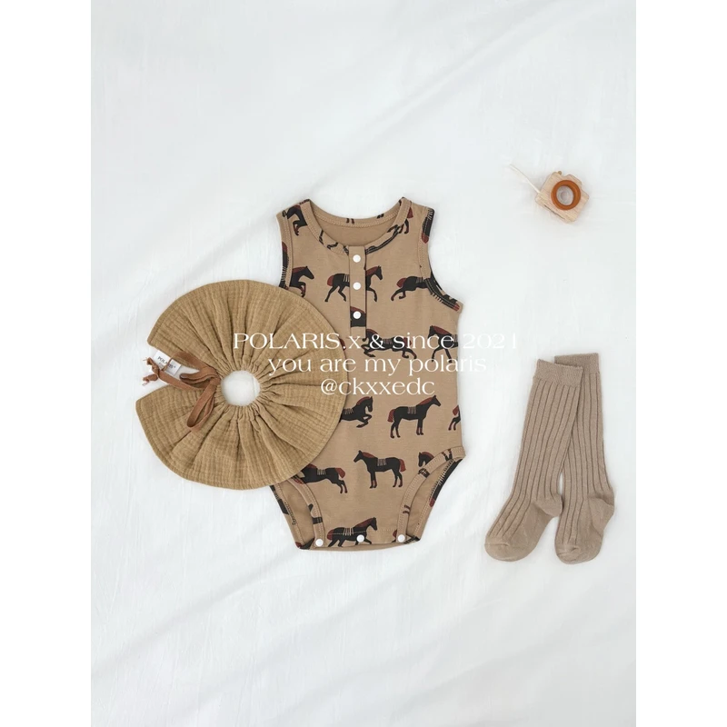 皇室木马 | 背心版 | 婴儿宝宝夏季款包屁衣儿童新生儿透气短袖