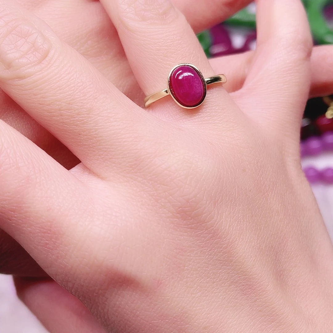 红宝石银S925镶嵌戒指