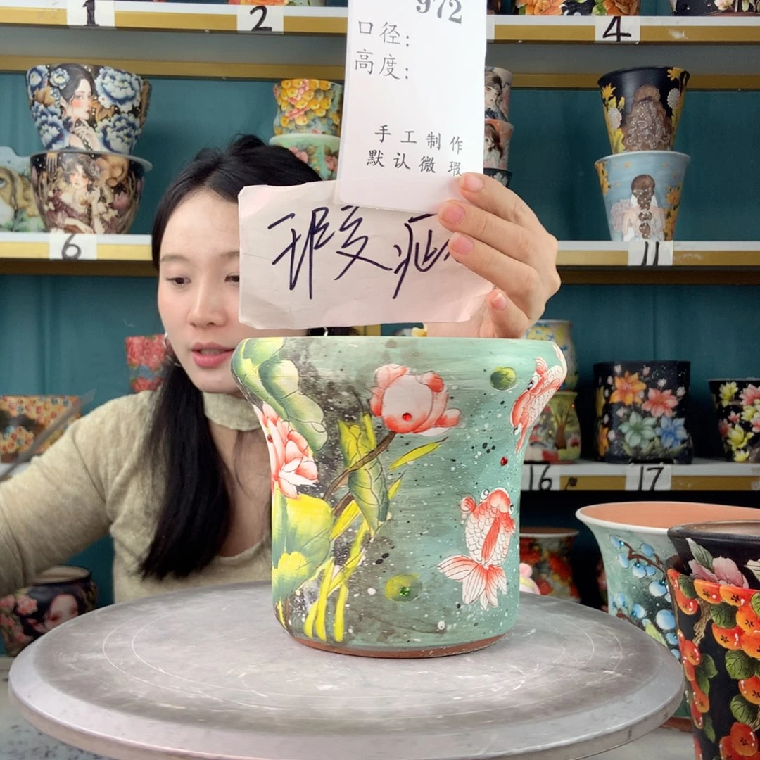 陶景德镇手工花盆972