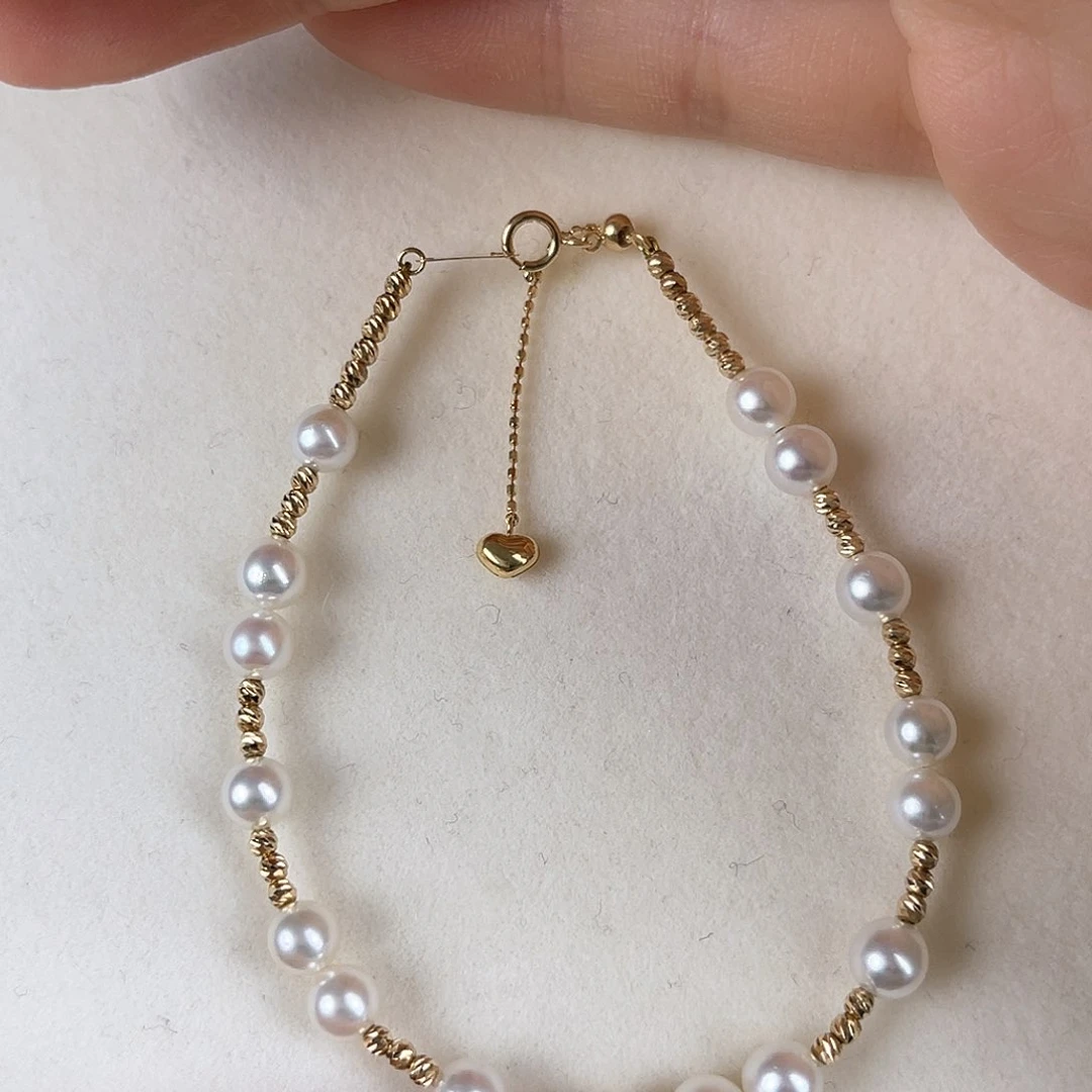 海水珍珠手绳18K金镶嵌
