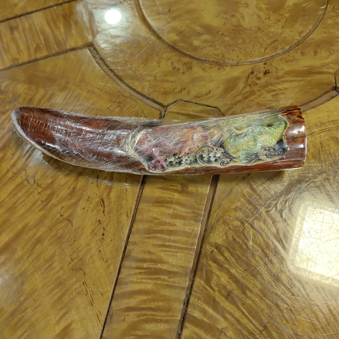 猛犸雕刻件双龙摆件 bc0115