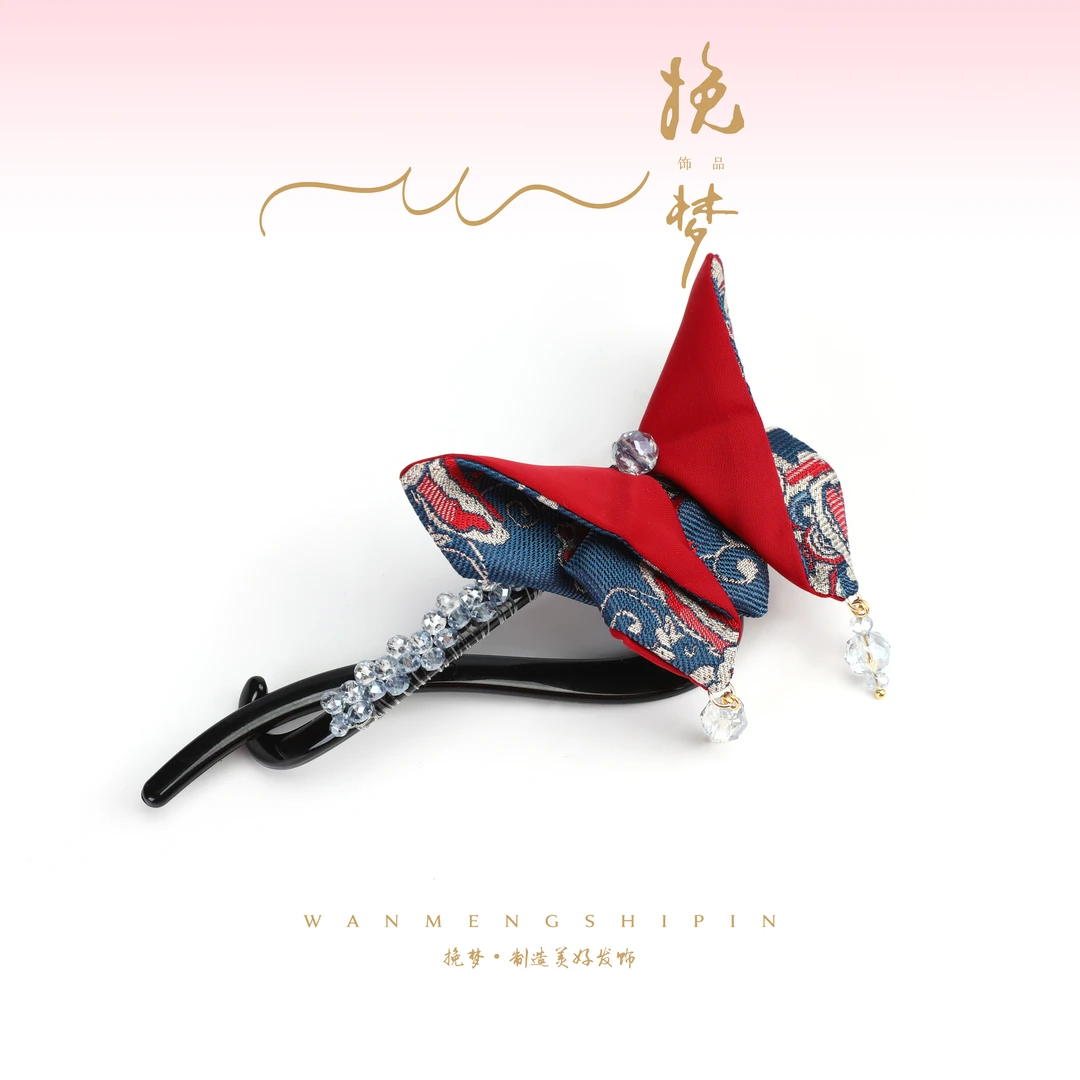 【狮来运转】新款精致重工醒狮花纹蝴蝶时尚扭扭夹WM-1347