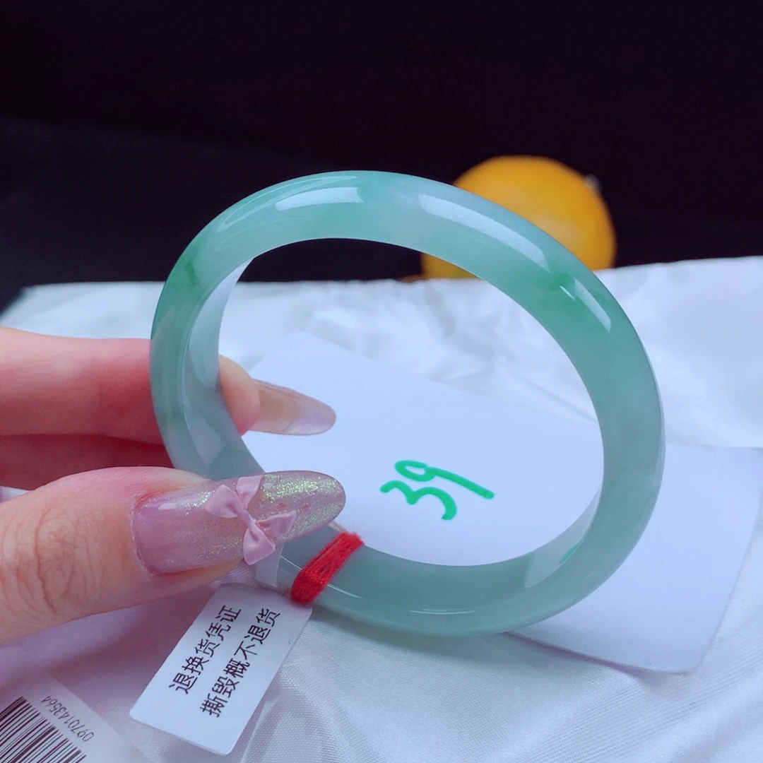 未镶嵌手镯翡翠天然缅甸翡翠A货手镯 贵妃39号