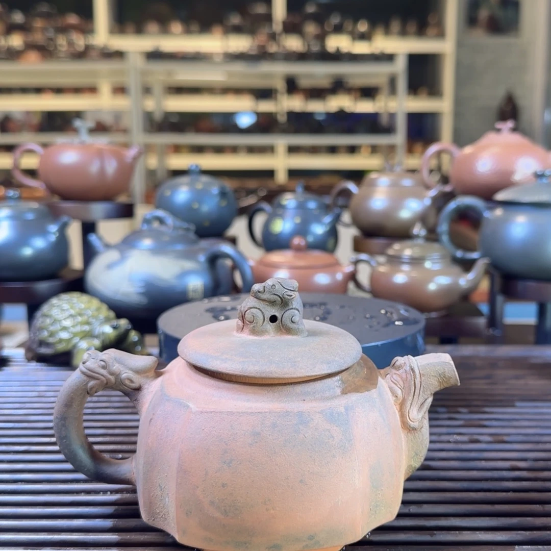 龙窑树纹柴烧八方腾龙壶280cc