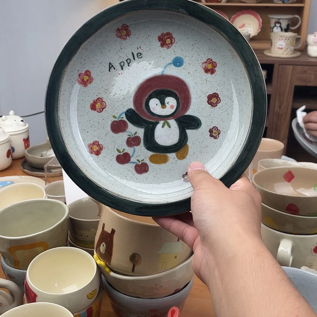 手柄款陶瓷景德镇卡通杯子