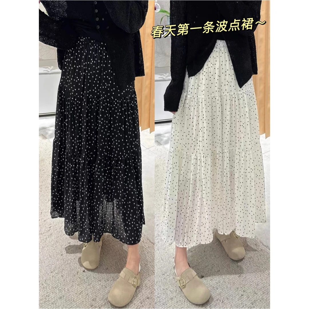 超细波点裙」春夏季时尚洋气遮肉显瘦半身裙子女2025新款 裙长80