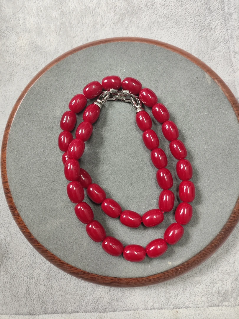 M564号卡10mm红色桶珠项链