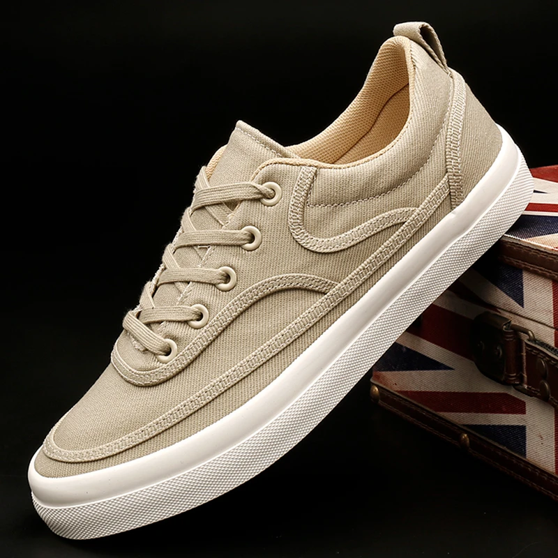 25003 舒适透气帆布鞋低帮系带板鞋百搭男士休闲鞋韩版时尚潮鞋