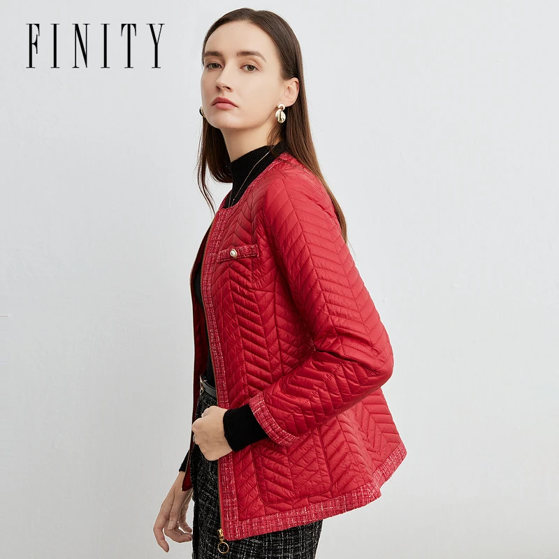 【粉丝专享】FINITY 时尚保暖长袖宽松棉质短款外套 F20UD6171M