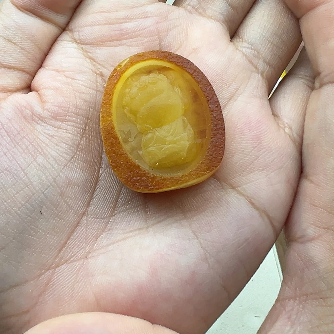 琥珀未镶嵌珠宝奇石宝宝佛打孔不退换