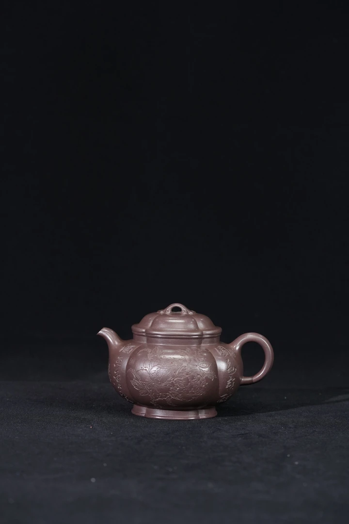 凡凡会客厅 JW133 如意海棠 天青泥 260cc 紫砂壶