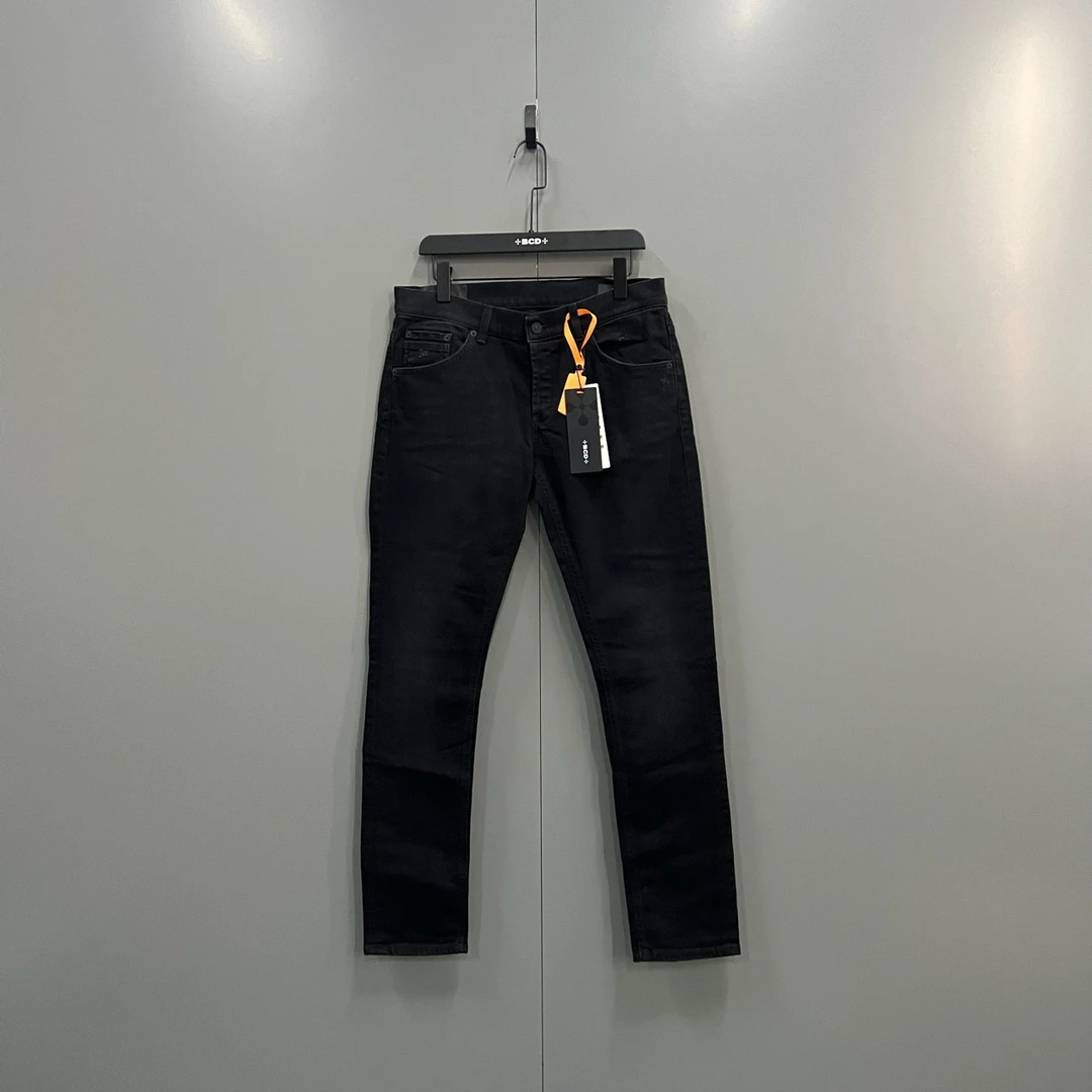 95新  （cc）DONDUP 黑色修身牛仔裤 34码/400285