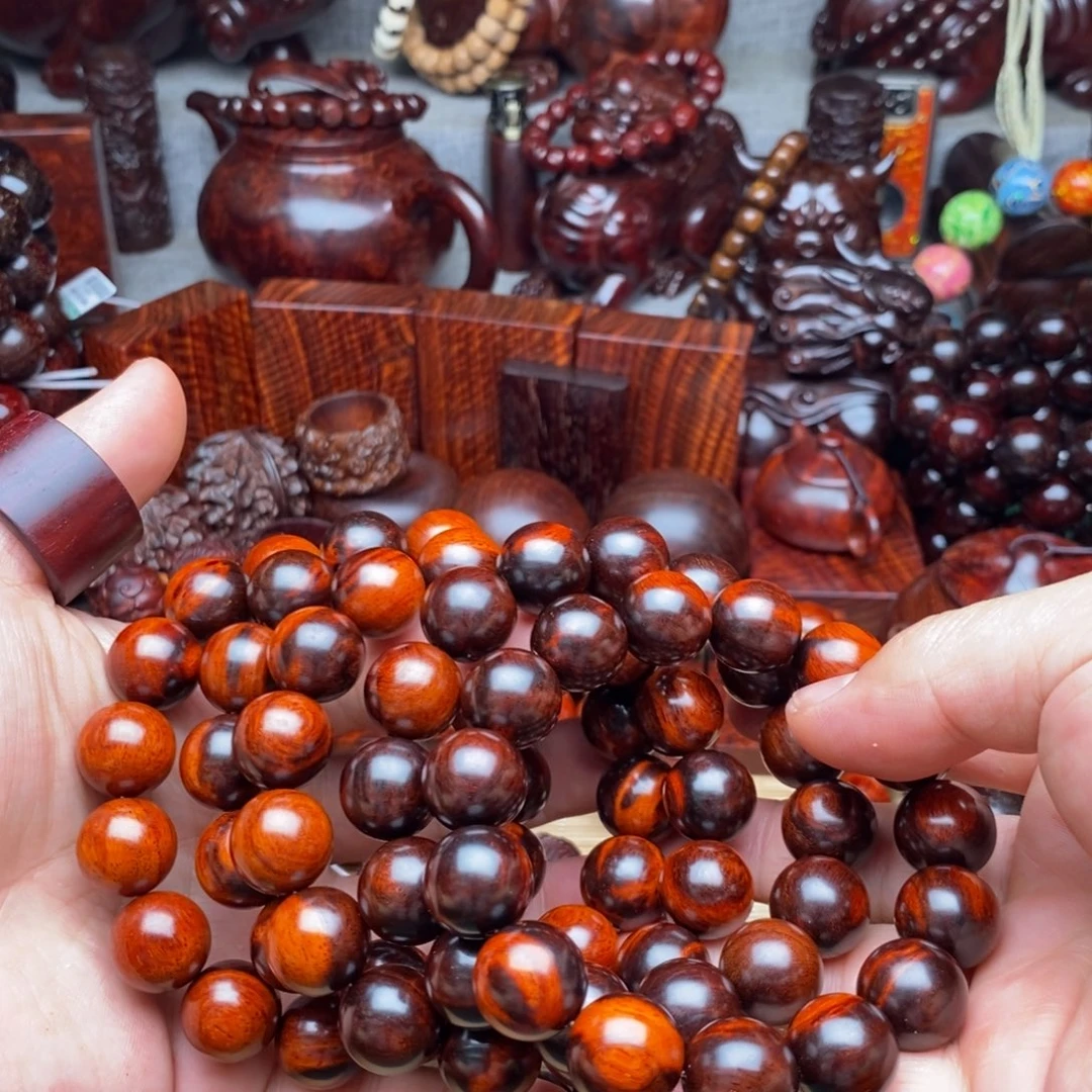 小叶紫檀手串/手链多样性发其一小叶紫檀1.5黑飘红